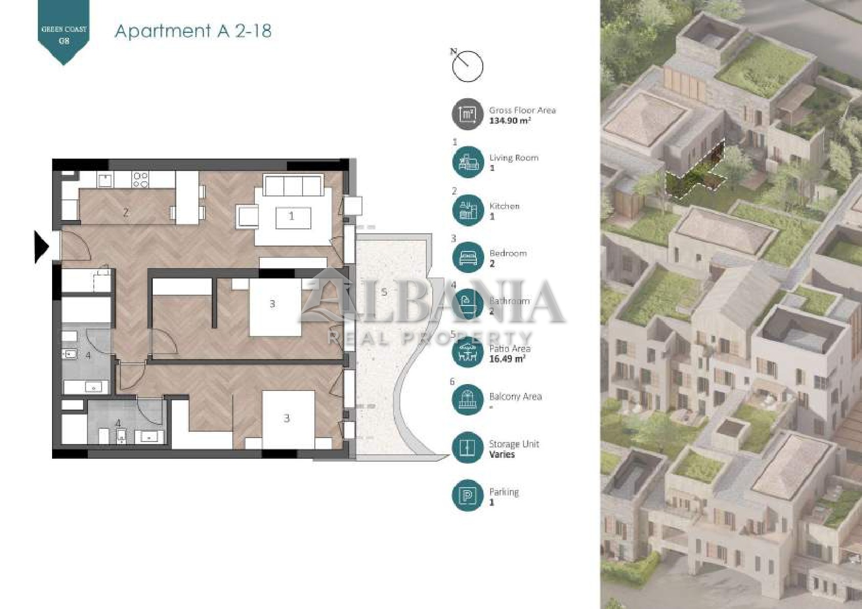2 room apartment 98 m² Himare, Albania